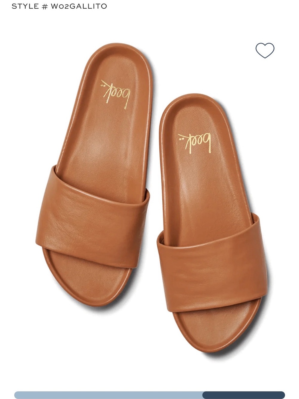 beek Gallito Wide Strap Slide Sandal in Cognac